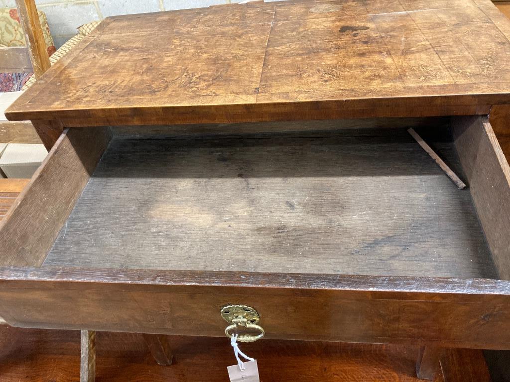 An 18th century walnut side table, width 71cm, depth 38cm, height 74cm